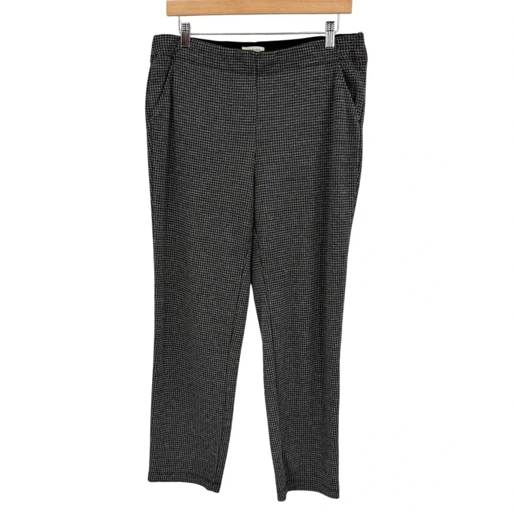 Max Studio Womens Size XL Pull On‎ Pants Streight Leg Houndstooth Stretch Slacks